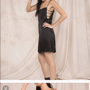 Strappy Black Silk Dress
